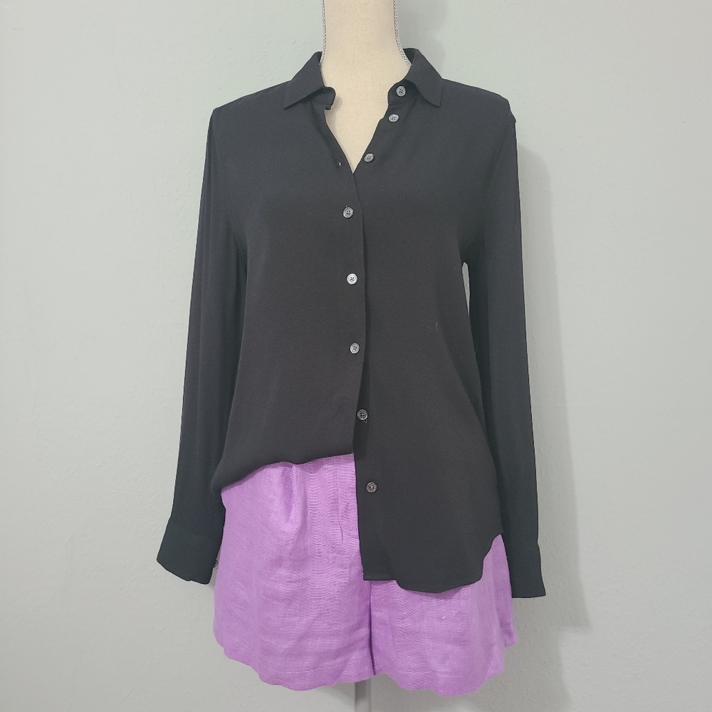 Equipment Rayon Blouse Black Size XS